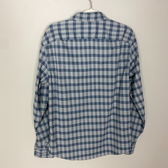 Untuckit Flannel Plaid Button Down Long Sleeve Shirt Blue Mens Large - Picture 5 of 6
